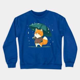 Shiba Inu In The Rain Crewneck Sweatshirt